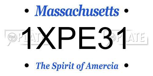 1XPE31 Massachusetts License Plate