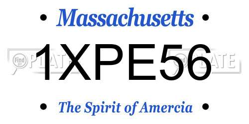1XPE56 Massachusetts License Plate
