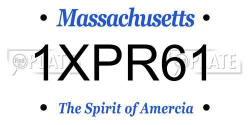 1XPR61 Massachusetts License Plate