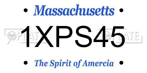 1XPS45 Massachusetts License Plate