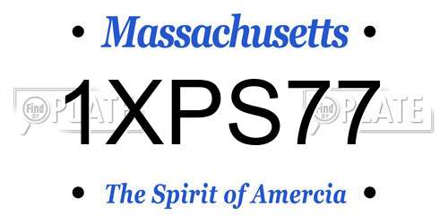1XPS77 Massachusetts License Plate