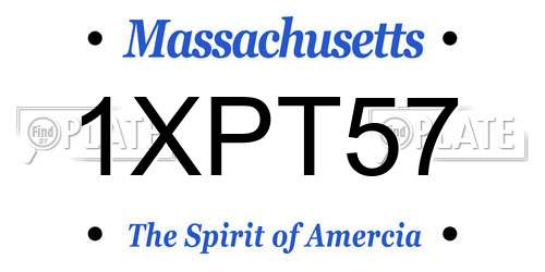 1XPT57 Massachusetts License Plate