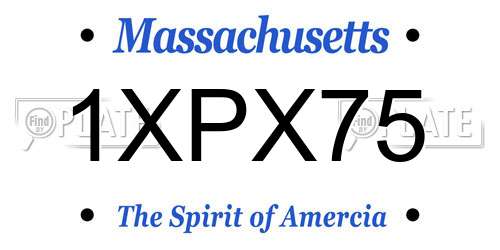 1XPX75 Massachusetts License Plate