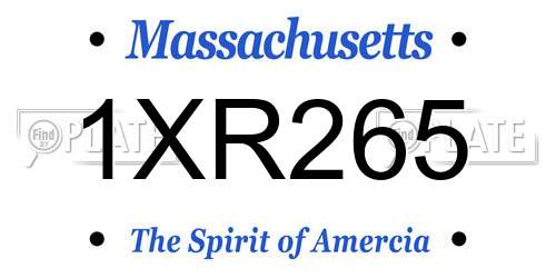 1XR265 Massachusetts License Plate