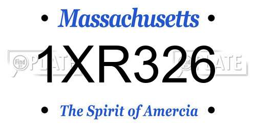 1XR326 Massachusetts License Plate