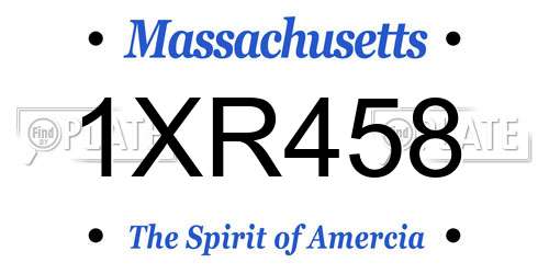 1XR458 Massachusetts License Plate