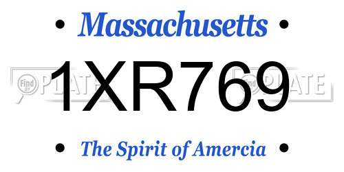 1XR769 Massachusetts License Plate