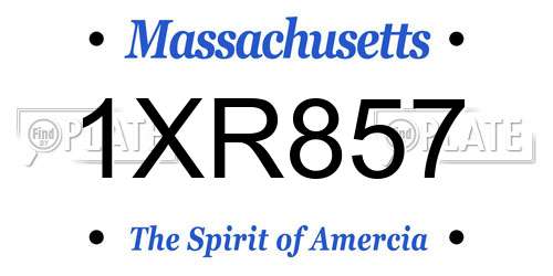 1XR857 Massachusetts License Plate
