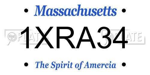 1XRA34 Massachusetts License Plate