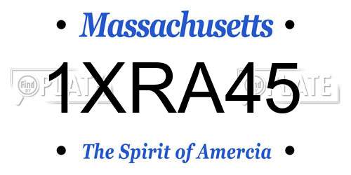 1XRA45 Massachusetts License Plate