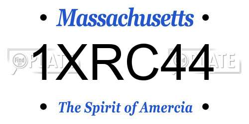 1XRC44 Massachusetts License Plate