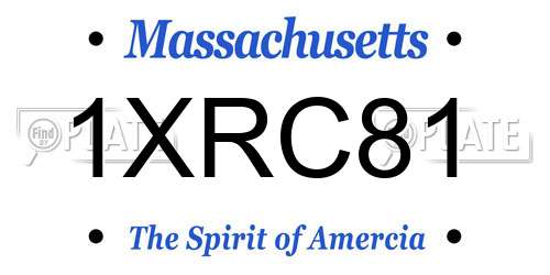1XRC81 Massachusetts License Plate