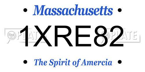 1XRE82 Massachusetts License Plate