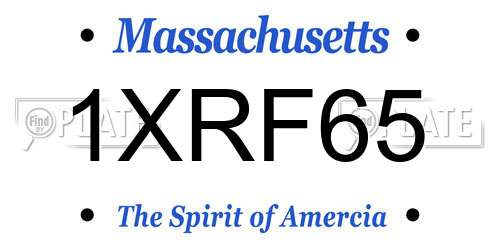 1XRF65 Massachusetts License Plate