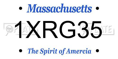 1XRG35 Massachusetts License Plate