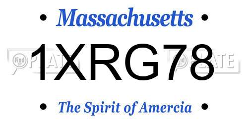 1XRG78 Massachusetts License Plate