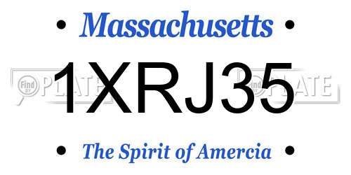 1XRJ35 Massachusetts License Plate