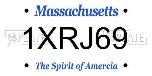 1XRJ69 Massachusetts License Plate