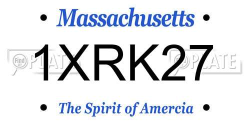 1XRK27 Massachusetts License Plate