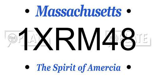 1XRM48 Massachusetts License Plate