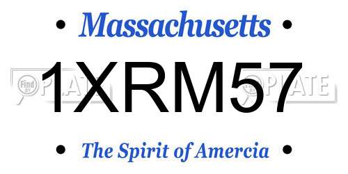 1XRM57 Massachusetts License Plate