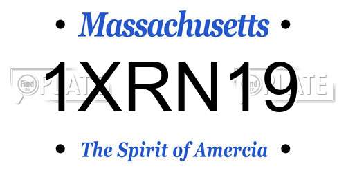 1XRN19 Massachusetts License Plate
