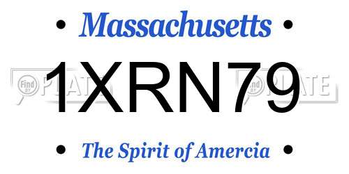 1XRN79 Massachusetts License Plate
