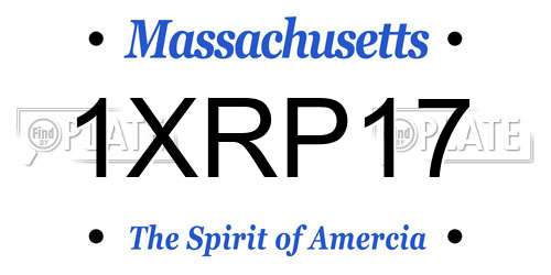 1XRP17 Massachusetts License Plate