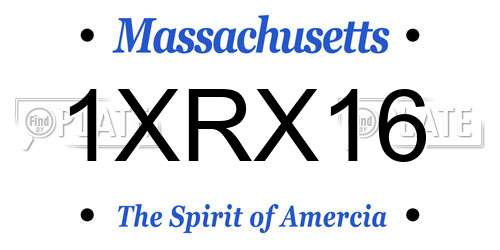 1XRX16 Massachusetts License Plate