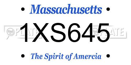 1XS645 Massachusetts License Plate