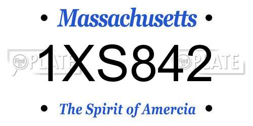 1XS842 Massachusetts License Plate