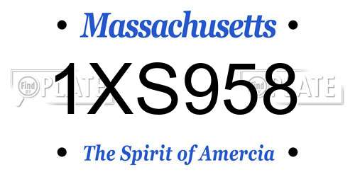 1XS958 Massachusetts License Plate