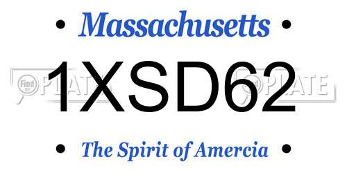 1XSD62 Massachusetts License Plate