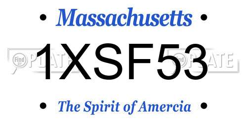 1XSF53 Massachusetts License Plate