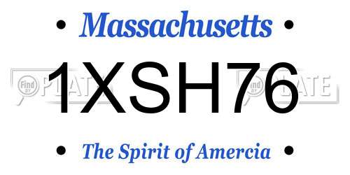 1XSH76 Massachusetts License Plate