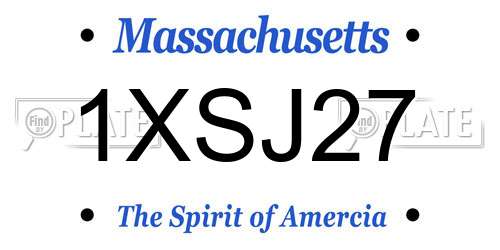 1XSJ27 Massachusetts License Plate