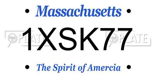 1XSK77 Massachusetts License Plate