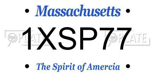 1XSP77 Massachusetts License Plate