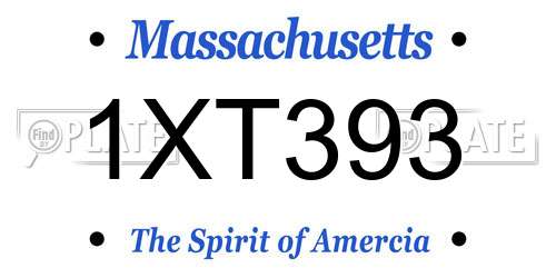 1XT393 Massachusetts License Plate