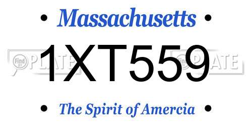 1XT559 Massachusetts License Plate