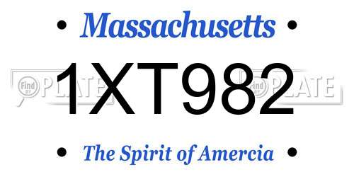 1XT982 Massachusetts License Plate