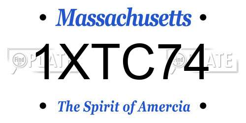 1XTC74 Massachusetts License Plate