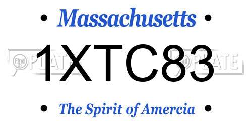 1XTC83 Massachusetts License Plate