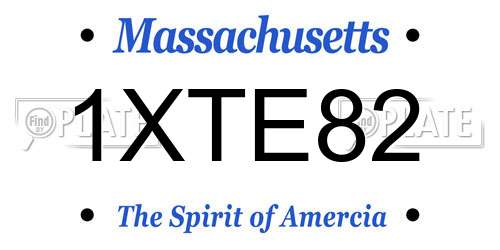 1XTE82 Massachusetts License Plate