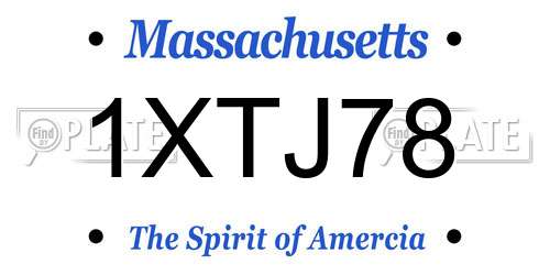 1XTJ78 Massachusetts License Plate