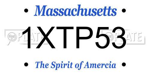 1XTP53 Massachusetts License Plate