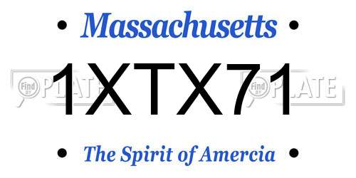 1XTX71 Massachusetts License Plate