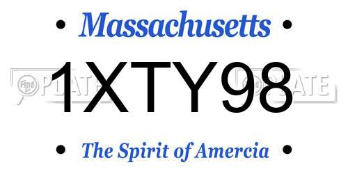 1XTY98 Massachusetts License Plate