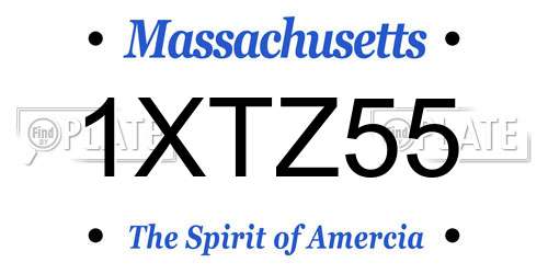 1XTZ55 Massachusetts License Plate
