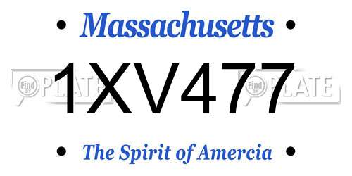 1XV477 Massachusetts License Plate